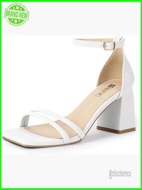 Strappy Chunky Block Low Heeled Sandals Square Open Toe Ankle Strap Dress Shoes
